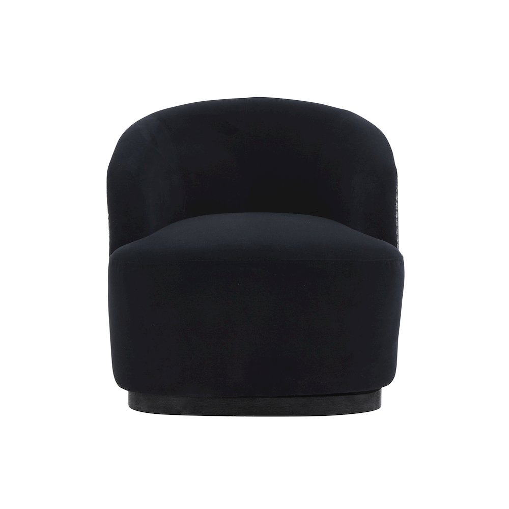 Reese Black Velvet Swivel Chair. Picture 3
