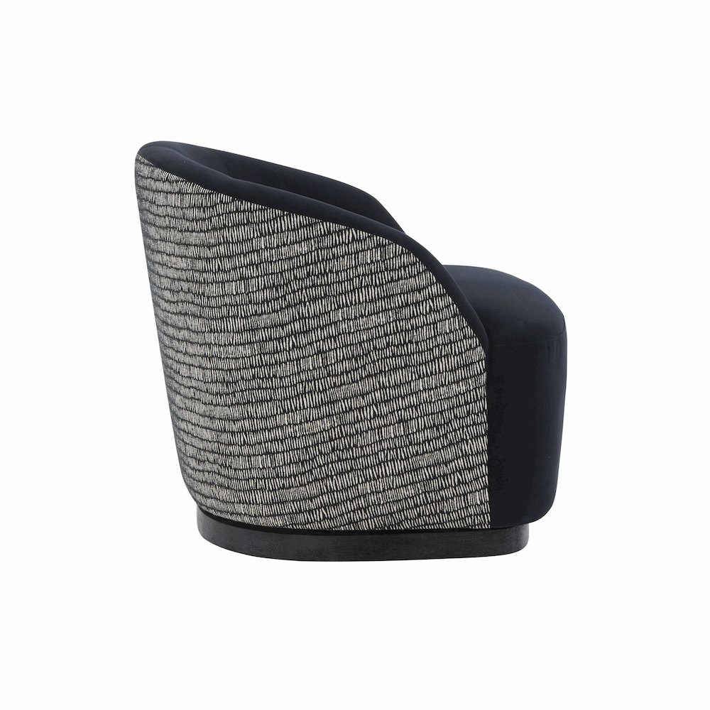 Reese Black Velvet Swivel Chair. Picture 4