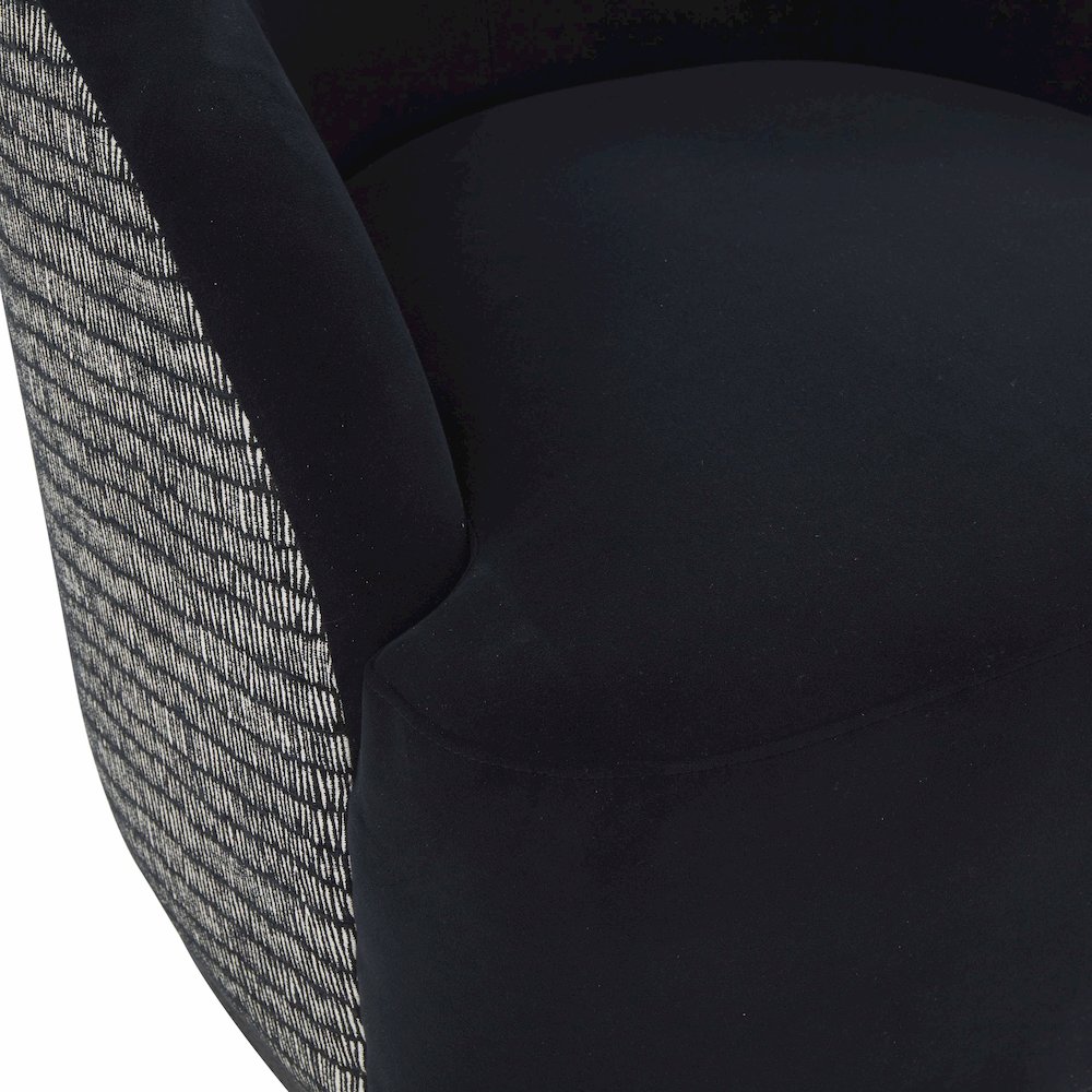 Reese Black Velvet Swivel Chair. Picture 6