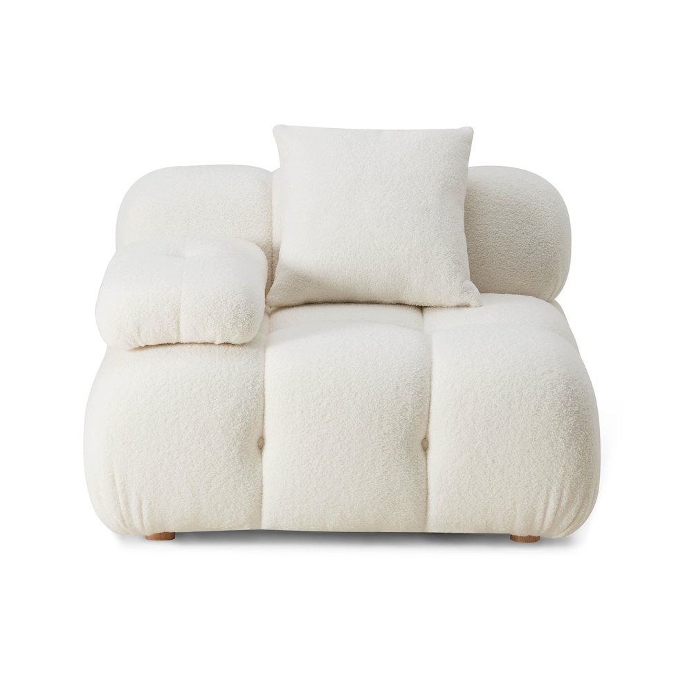 Calliope Cream Vegan Shearling Modular Corner Chair. Picture 3