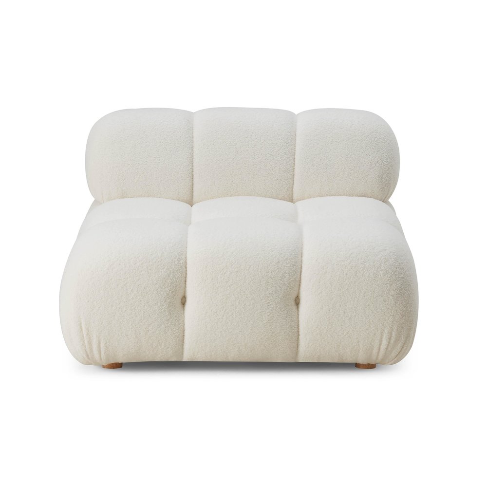 Calliope Cream Vegan Shearling Modular Armless Chair. Picture 3