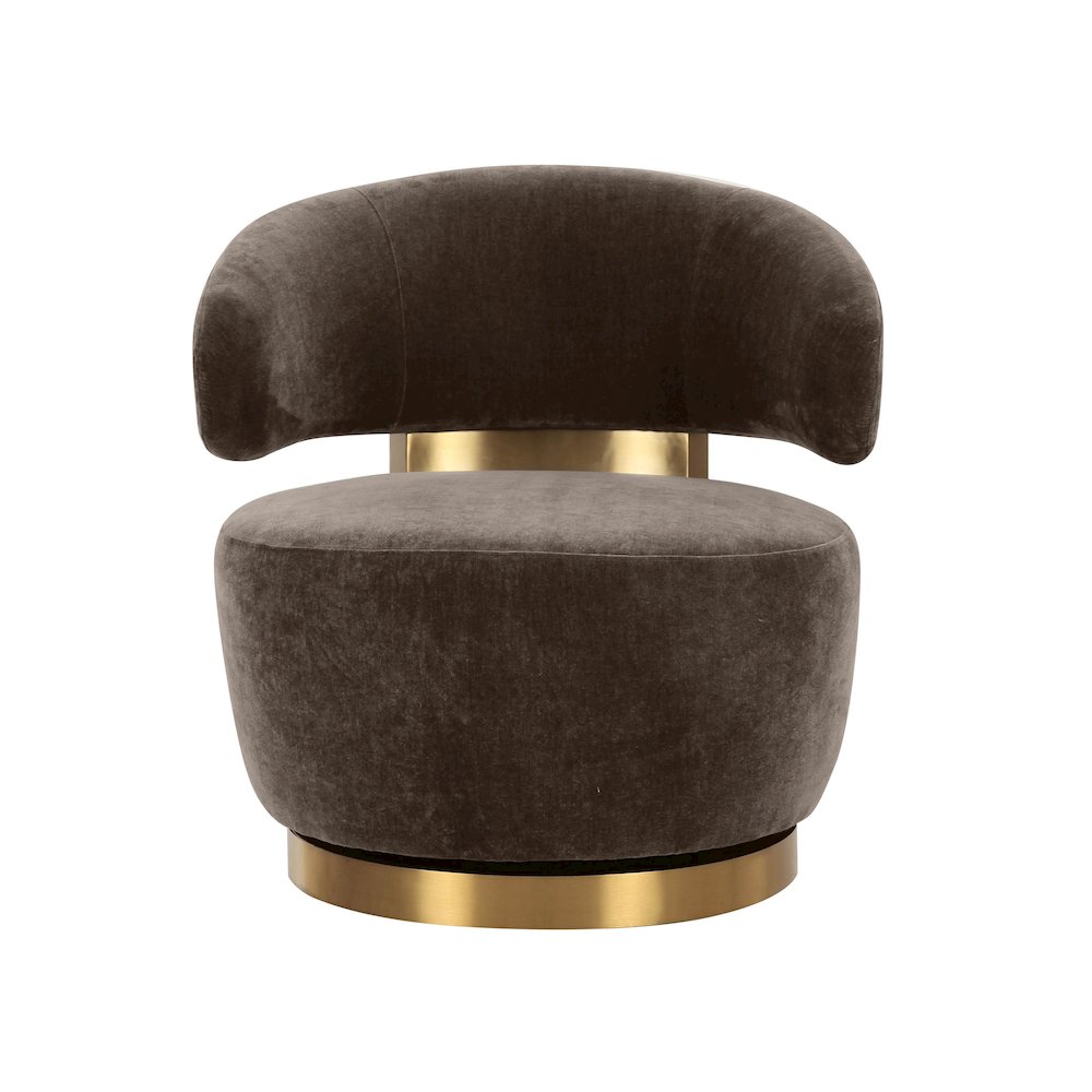 Austin Chocolate Brown Recycled Fabric Swivel Chair. Picture 3