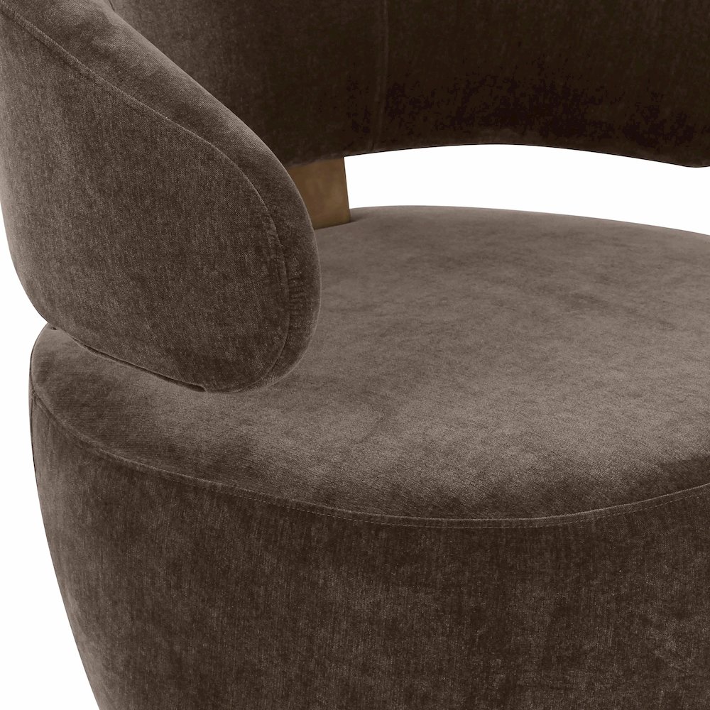 Austin Chocolate Brown Recycled Fabric Swivel Chair. Picture 5