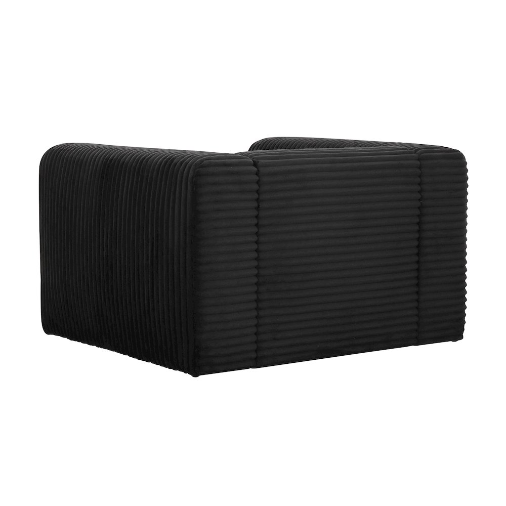 Tarra Fluffy Oversized Black Corduroy Armchair. Picture 4