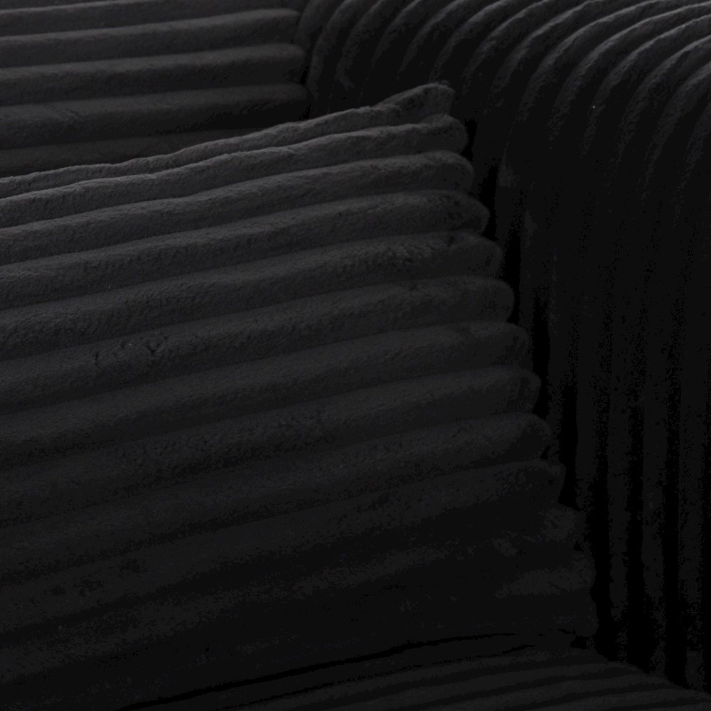 Tarra Fluffy Oversized Black Corduroy Armchair. Picture 5