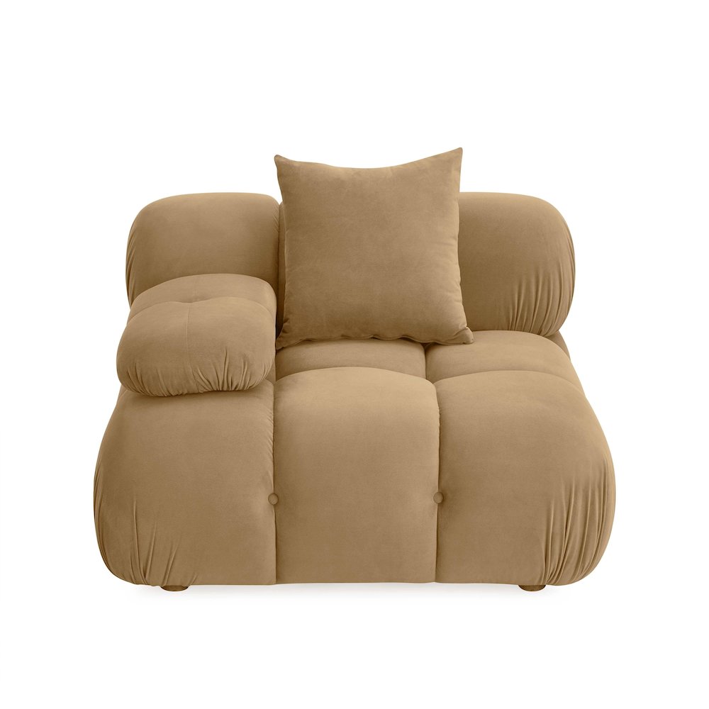 Calliope Cafe Au Lait Performance Velvet Modular Corner Chair. Picture 3