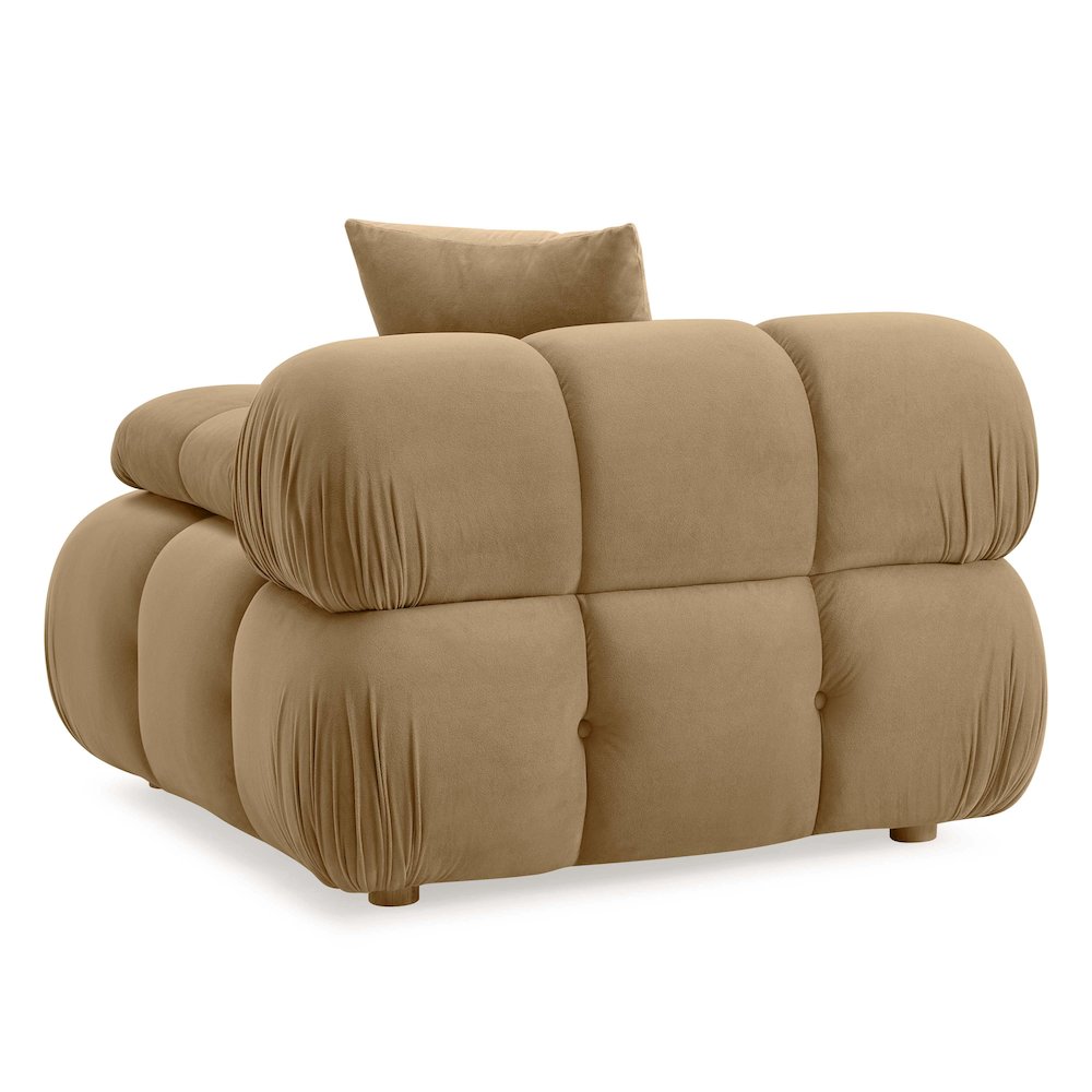 Calliope Cafe Au Lait Performance Velvet Modular Corner Chair. Picture 4
