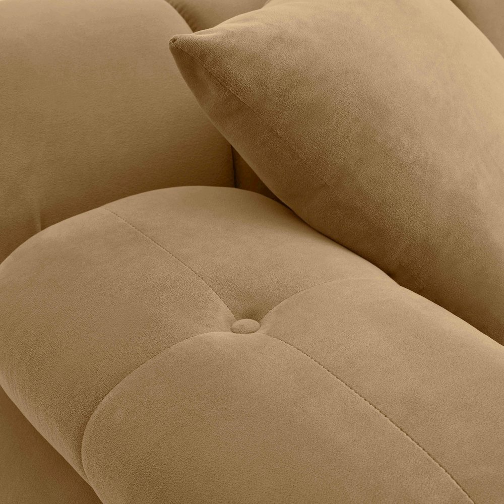 Calliope Cafe Au Lait Performance Velvet Modular Corner Chair. Picture 5