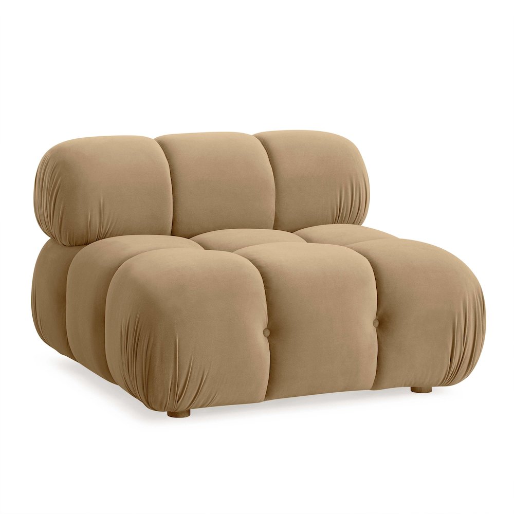Calliope Cafe Au Lait Performance Velvet Modular Armless Chair. Picture 1
