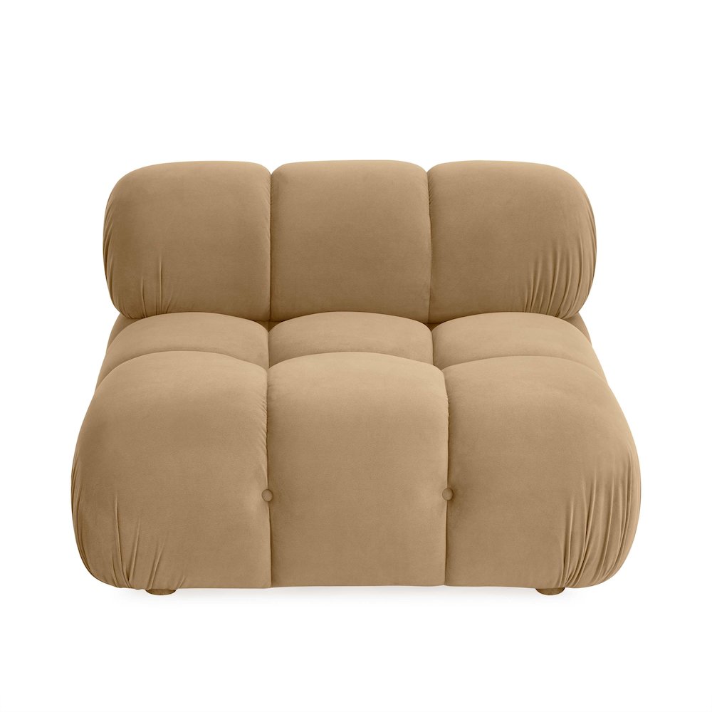 Calliope Cafe Au Lait Performance Velvet Modular Armless Chair. Picture 3