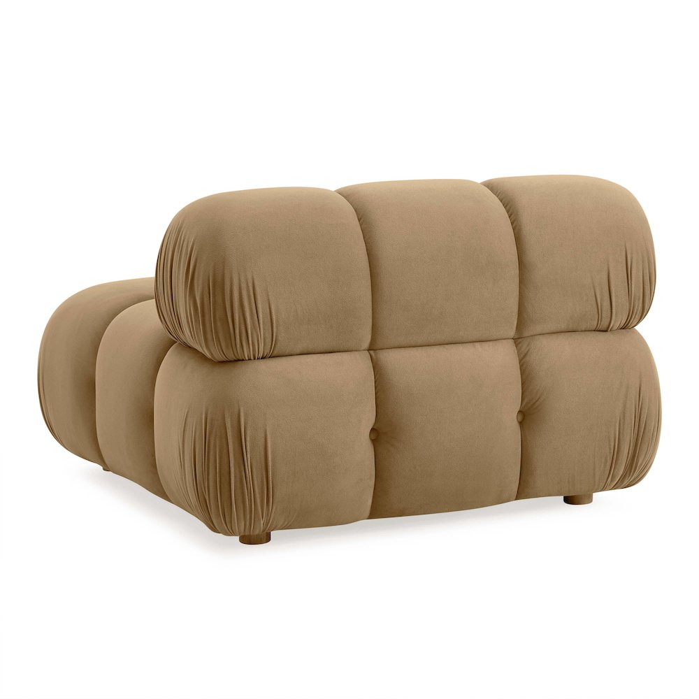 Calliope Cafe Au Lait Performance Velvet Modular Armless Chair. Picture 4
