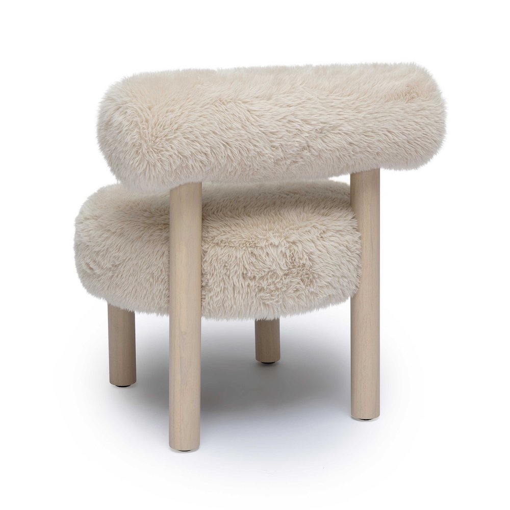 Carmel Natural Vegan Shearling Accent Chair. Picture 4