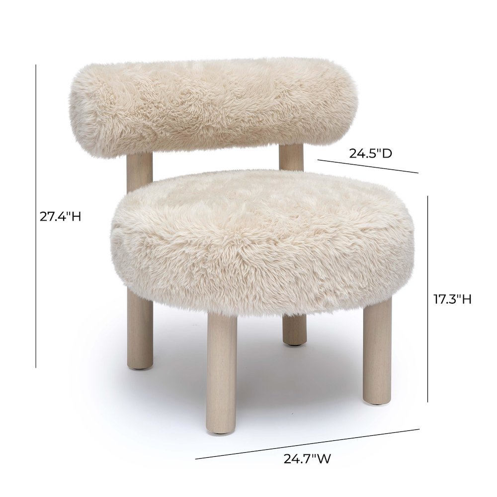 Carmel Natural Vegan Shearling Accent Chair. Picture 6