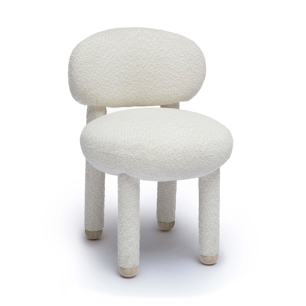 Manu Cream Performance Boucle Side Chair. Picture 1