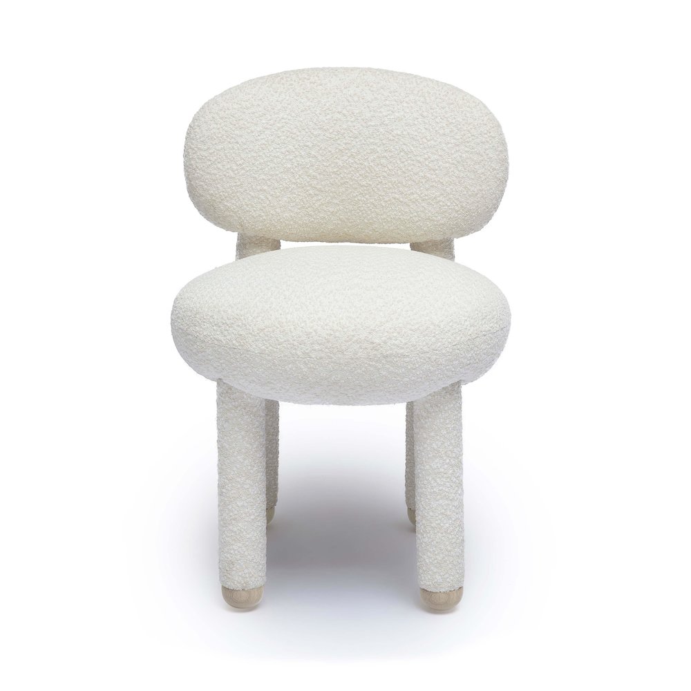 Manu Cream Performance Boucle Side Chair. Picture 3