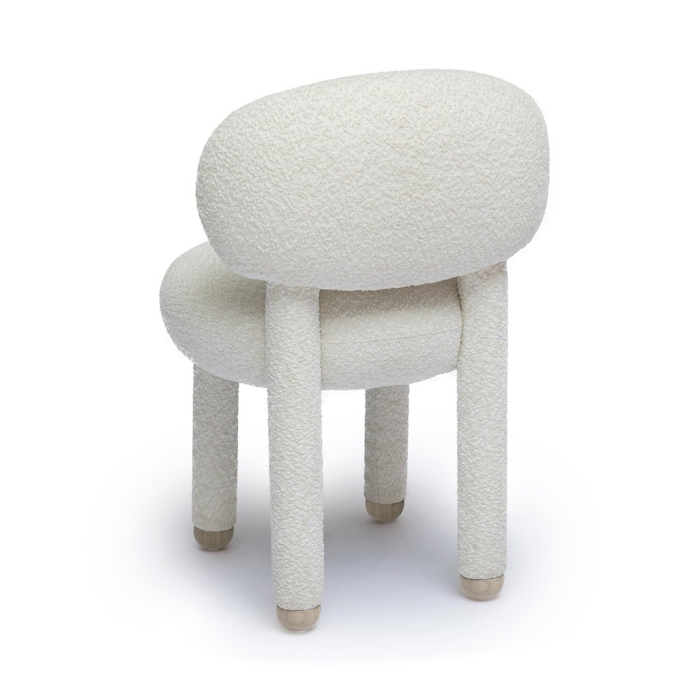 Manu Cream Performance Boucle Side Chair. Picture 4