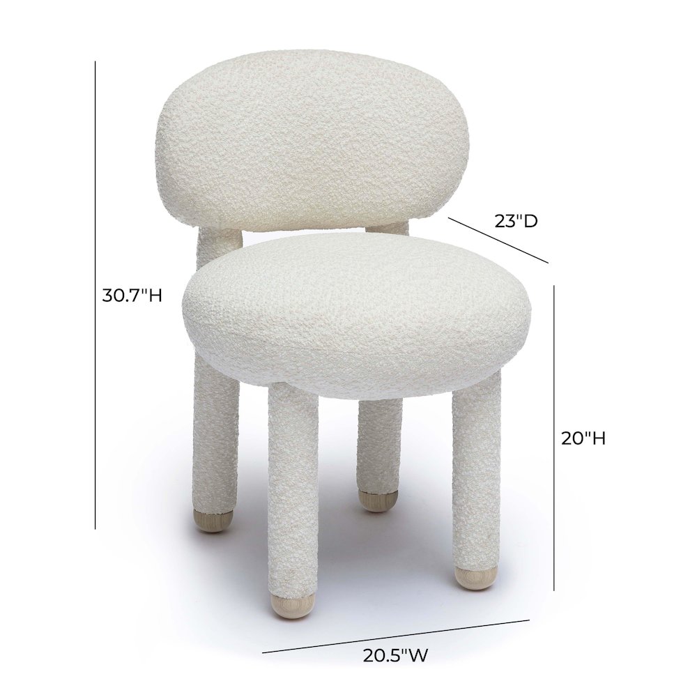 Manu Cream Performance Boucle Side Chair. Picture 6