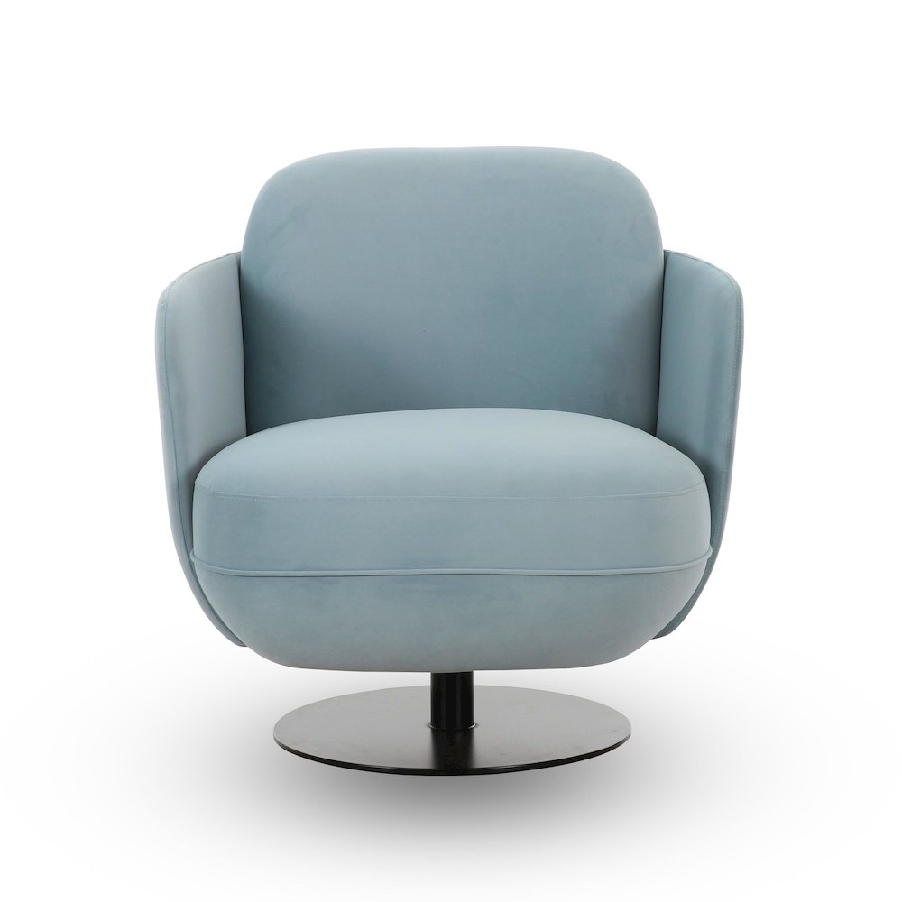 Solange Blue Shadow Velvet Swivel Chair. Picture 3
