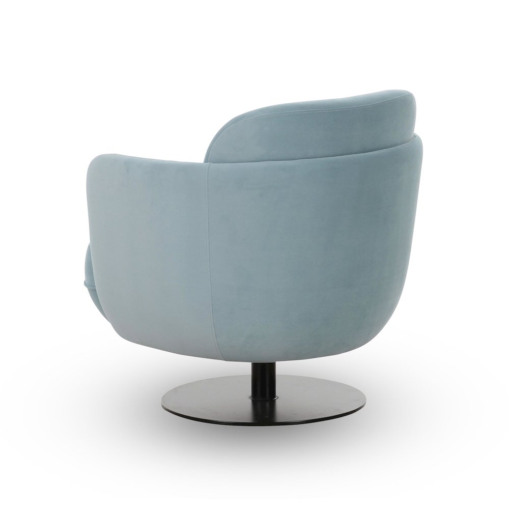 Solange Blue Shadow Velvet Swivel Chair. Picture 4