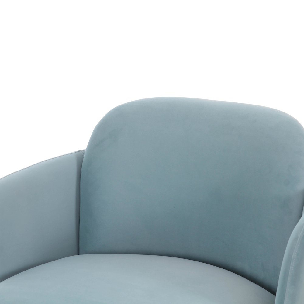 Solange Blue Shadow Velvet Swivel Chair. Picture 5