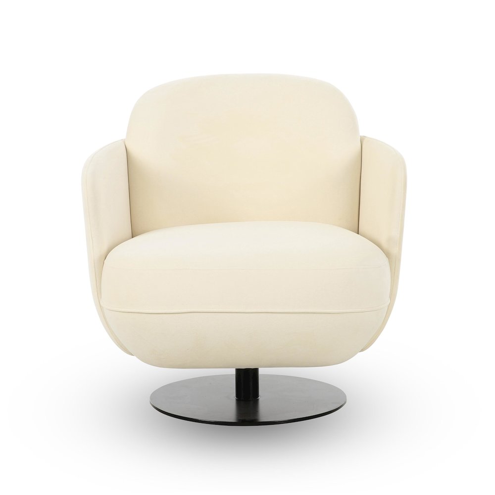 Solange Cream Velvet Swivel Chair. Picture 3