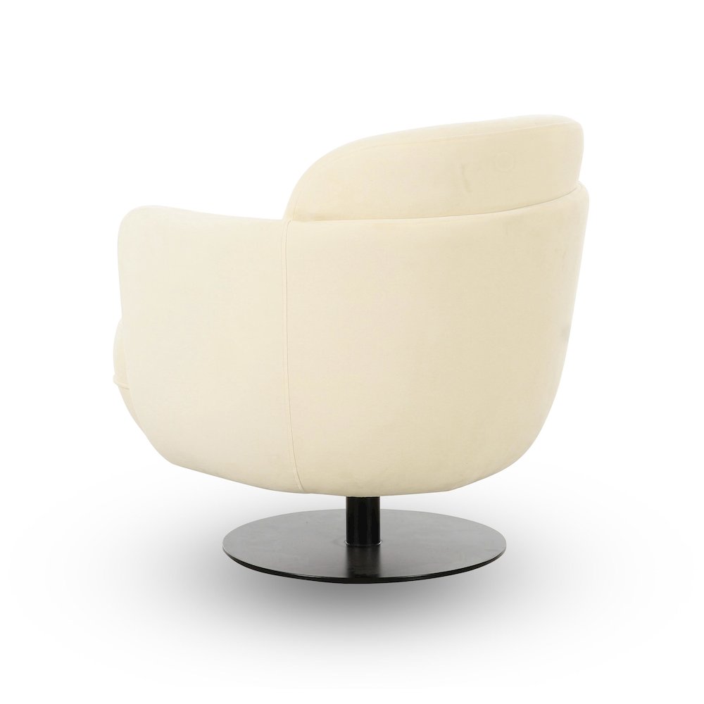 Solange Cream Velvet Swivel Chair. Picture 4