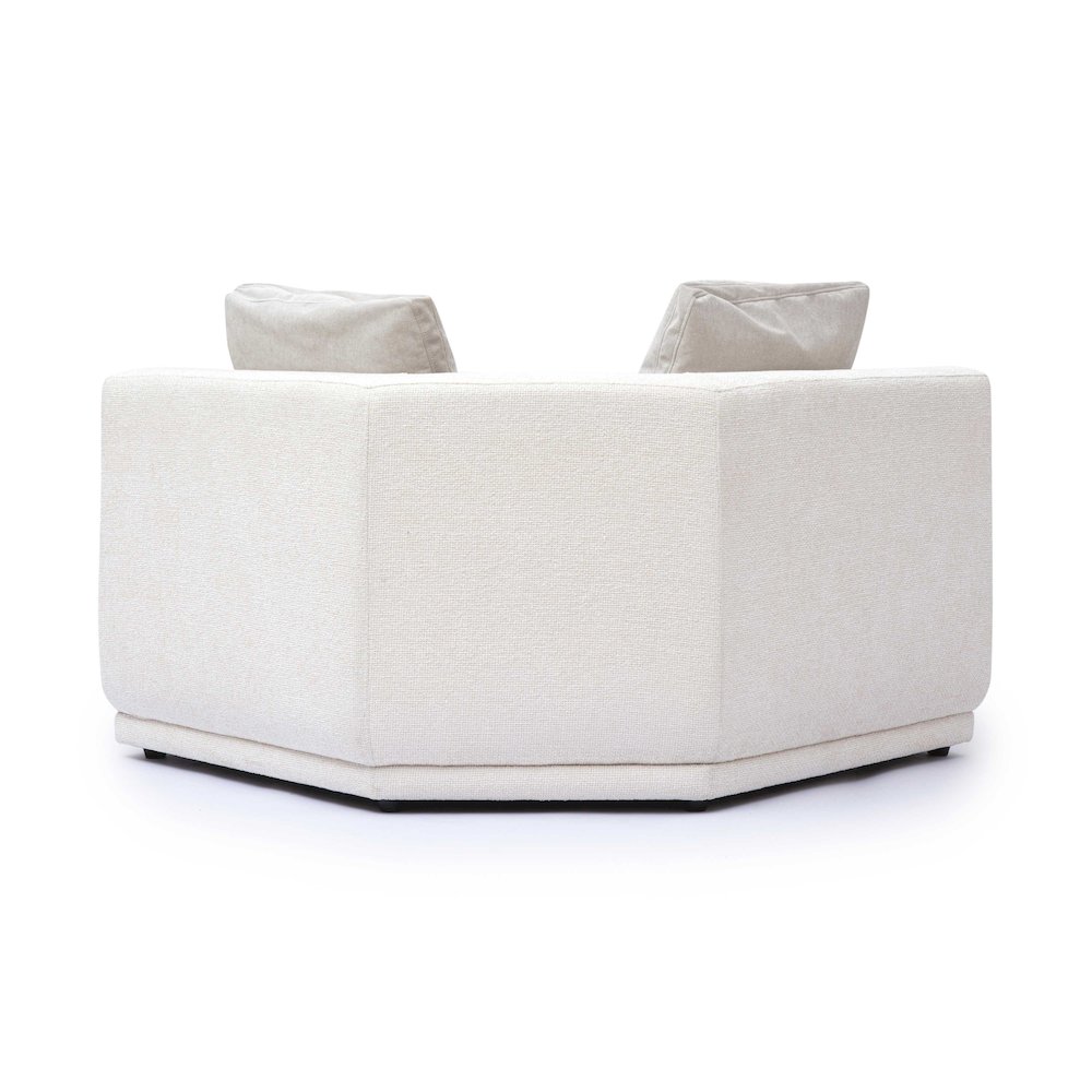 Perry Cream Chenille Modular Wedge Corner Chair. Picture 3