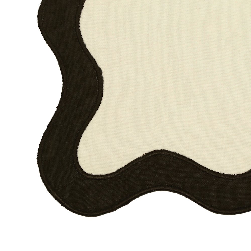 TOV Cream & Black Wavy Challah Cover. Picture 4