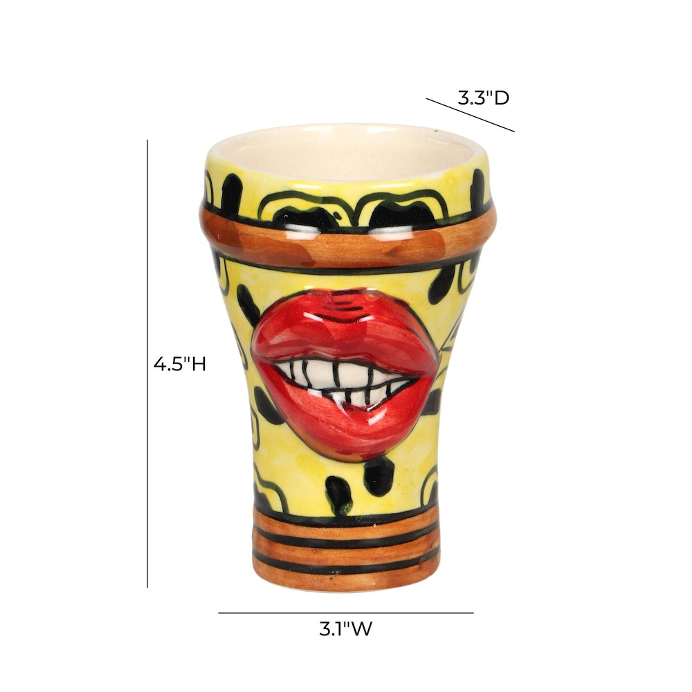 Velma 'Flirty' Ceramic Glasses - Set of 4. Picture 4