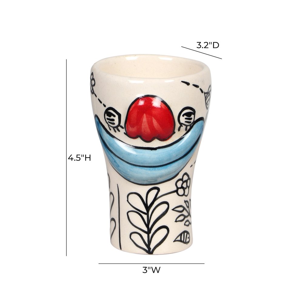 Velma 'Goofy' Ceramic Glasses - Set of 4. Picture 4