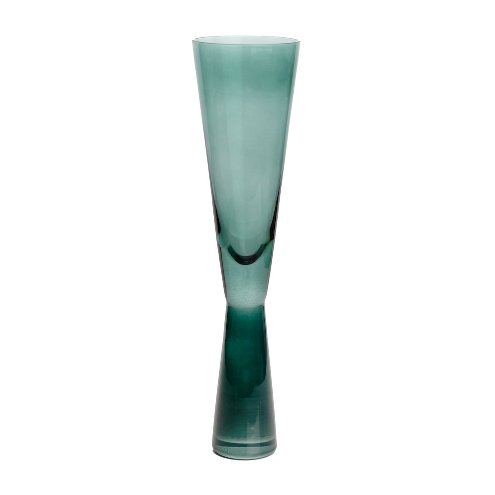 Flute Green Champagne Glasses - Set of 4. Picture 1