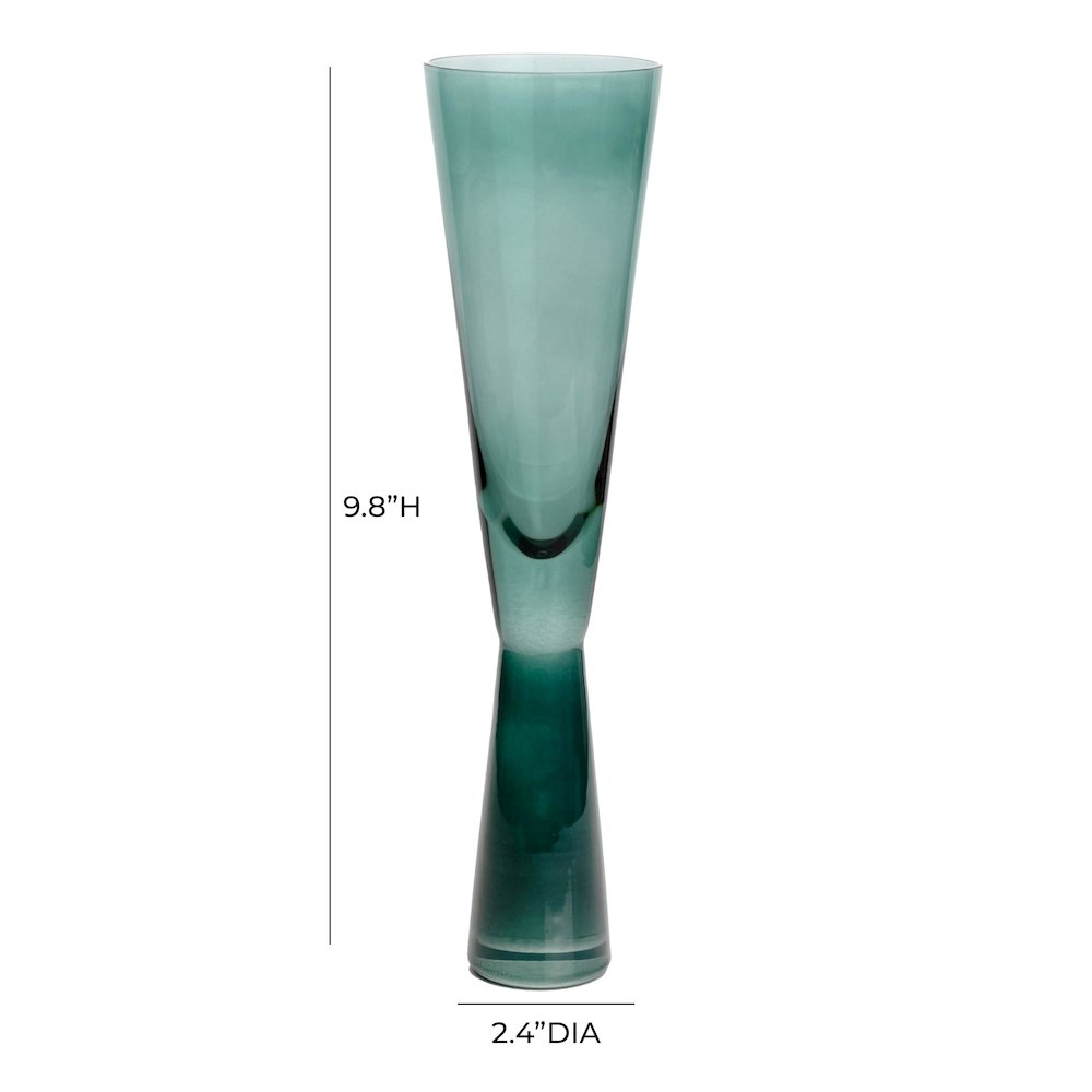 Flute Green Champagne Glasses - Set of 4. Picture 7