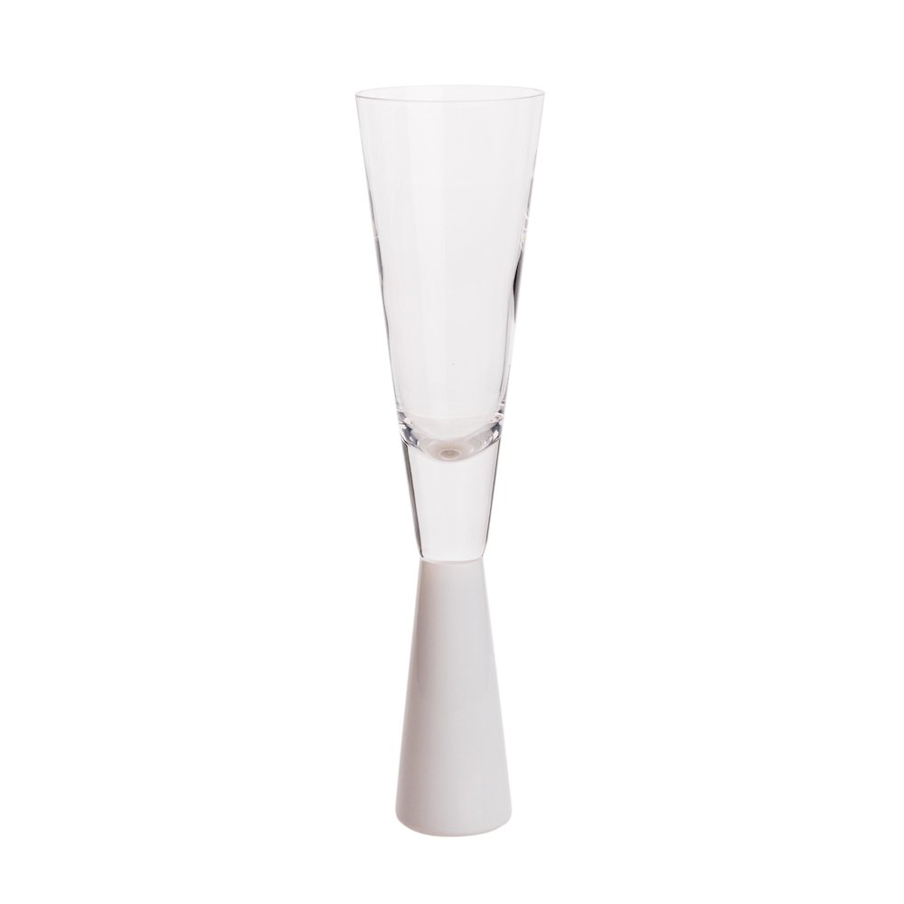 Flute White Champagne Glasses - Set of 4. Picture 1