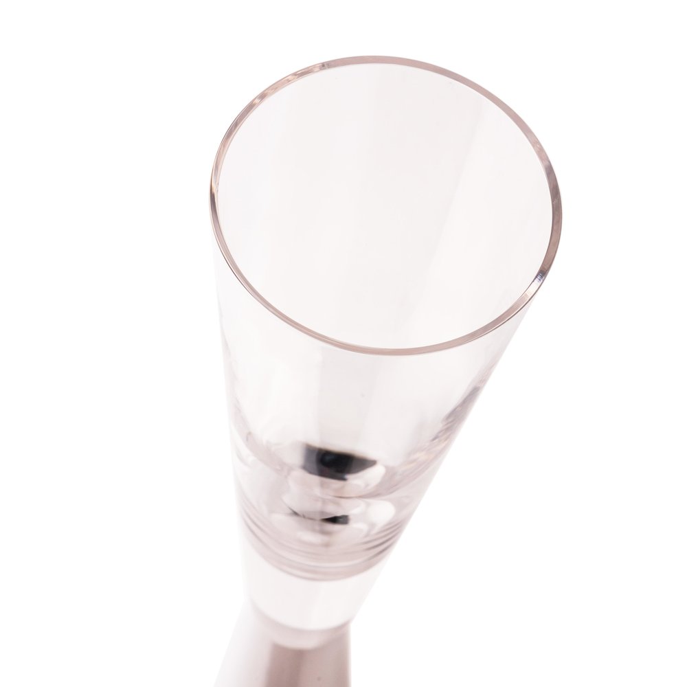 Flute White Champagne Glasses - Set of 4. Picture 6