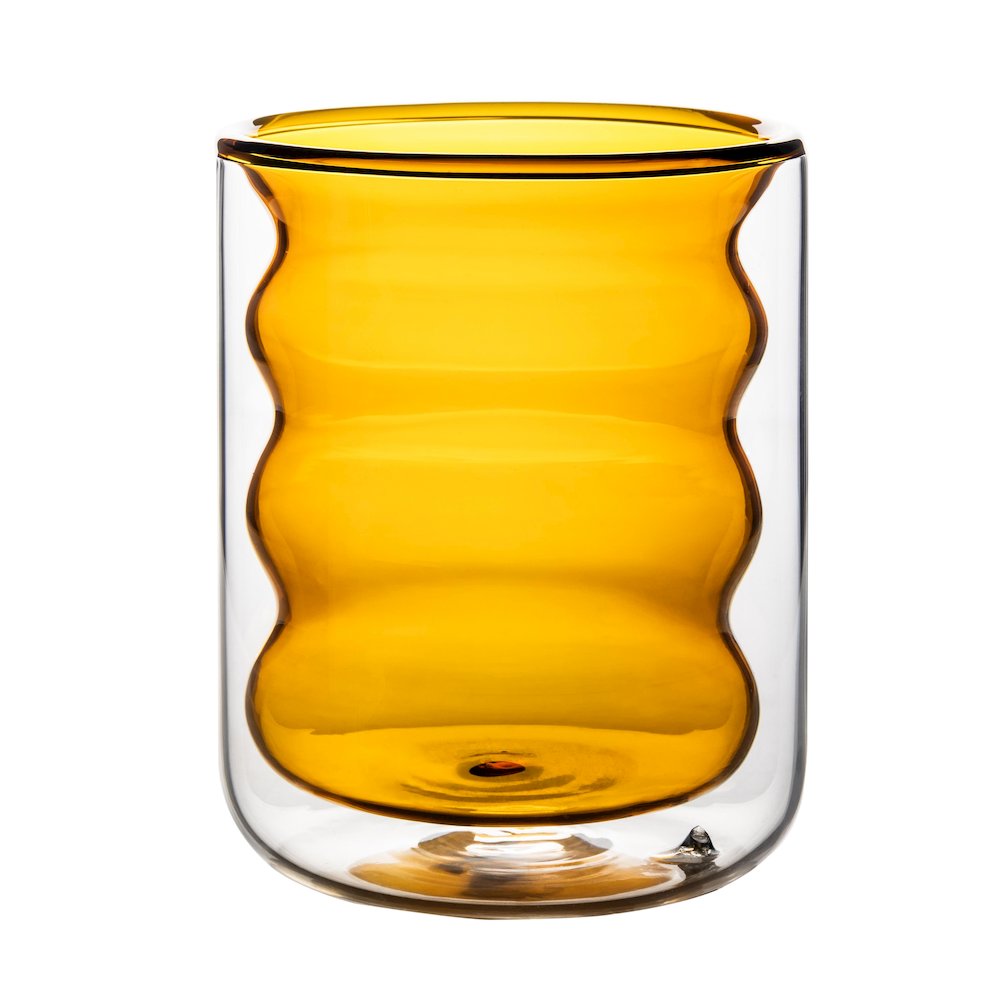 Waves Amber Water Glass - Set of 4. Picture 1