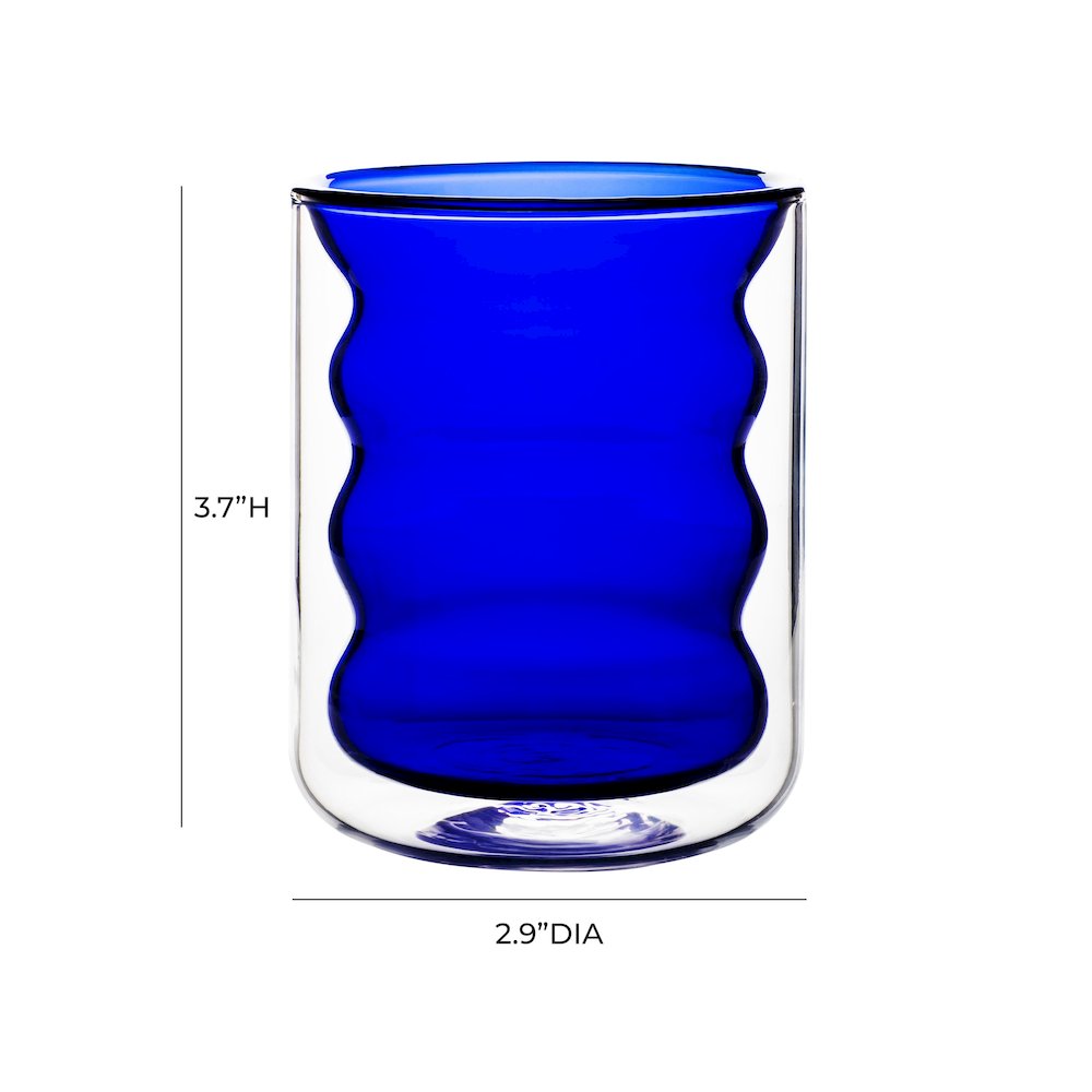 Waves Blue Water Glass - Set of 4. Picture 6