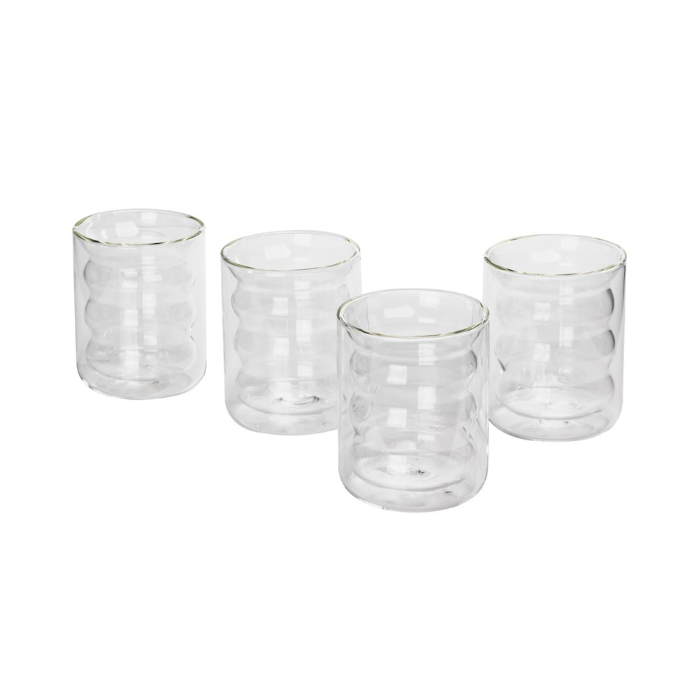 Waves Clear Water Glass - Set of 4. Picture 3