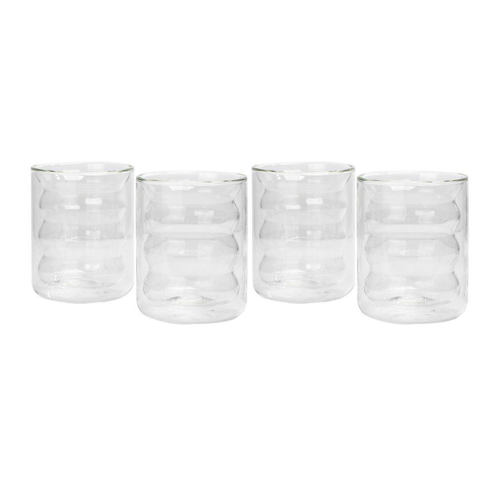 Waves Clear Water Glass - Set of 4. Picture 4
