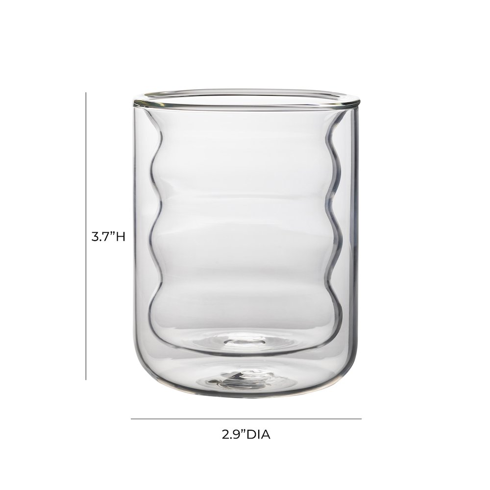 Waves Clear Water Glass - Set of 4. Picture 6