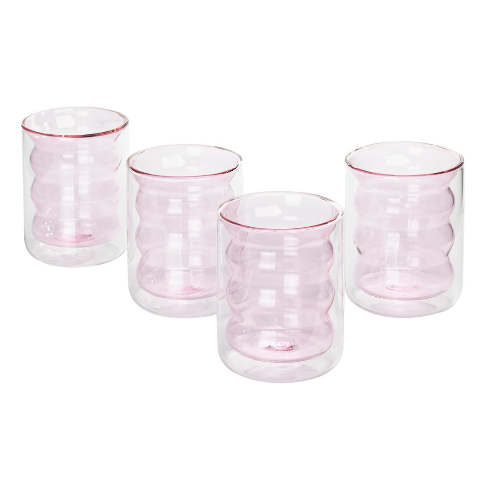 Waves Blush Water Glass - Set of 4. Picture 3