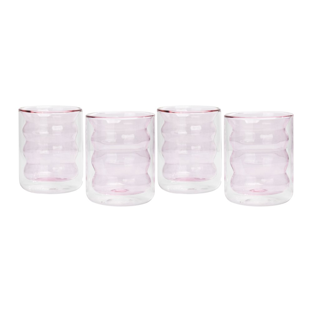 Waves Blush Water Glass - Set of 4. Picture 4
