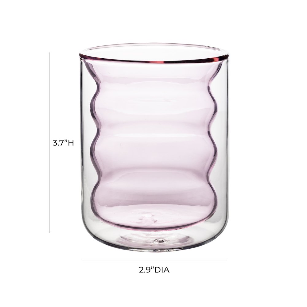 Waves Blush Water Glass - Set of 4. Picture 6
