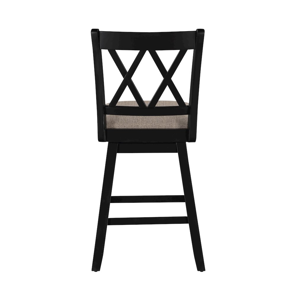 24in Brookline Swivel Barstool Pure Black. Picture 4