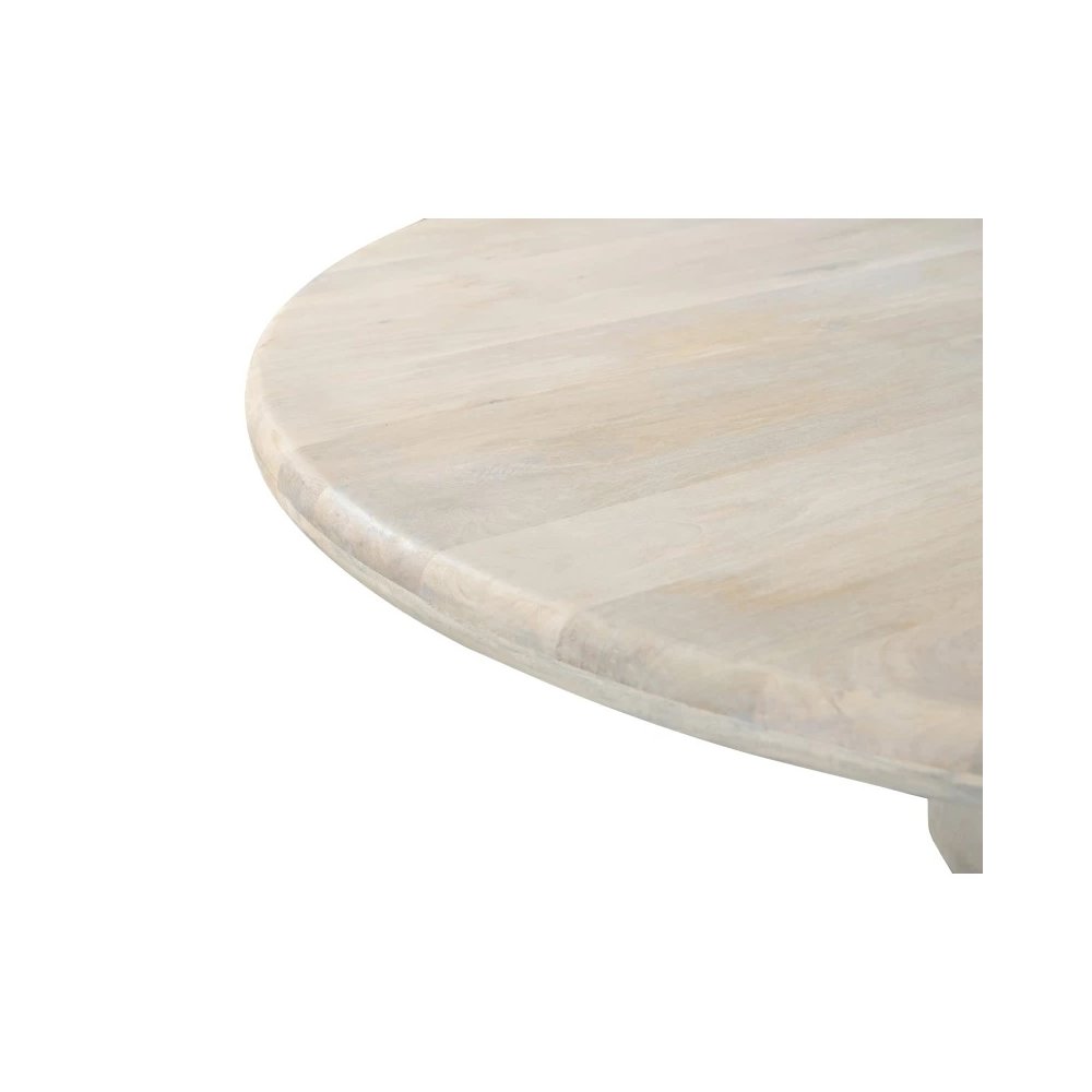 Benedict 71" Round Dining Table - White Wash. Picture 4