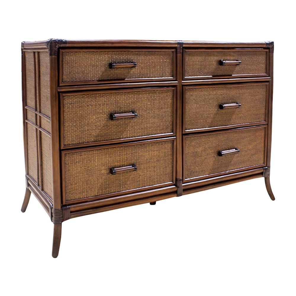 Palm Cove 6-Drawer Dresser with Glass. Picture 1