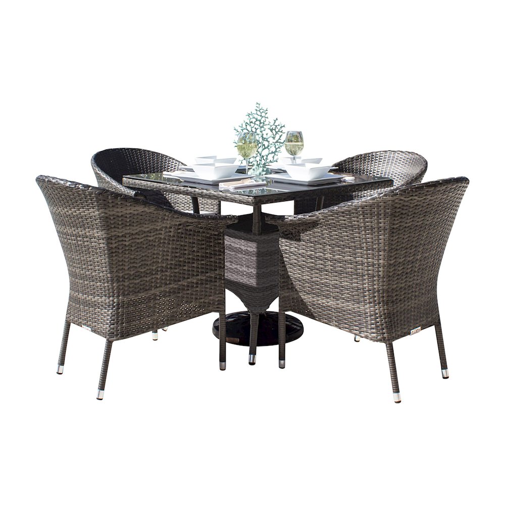 Ultra 5-Piece Woven Armchair Dining Set with Cushions. Picture 1