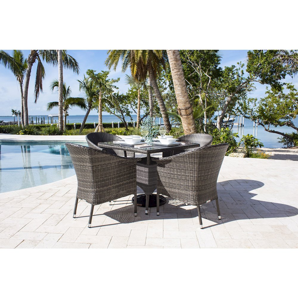 Ultra 5-Piece Woven Armchair Dining Set with Cushions. Picture 2