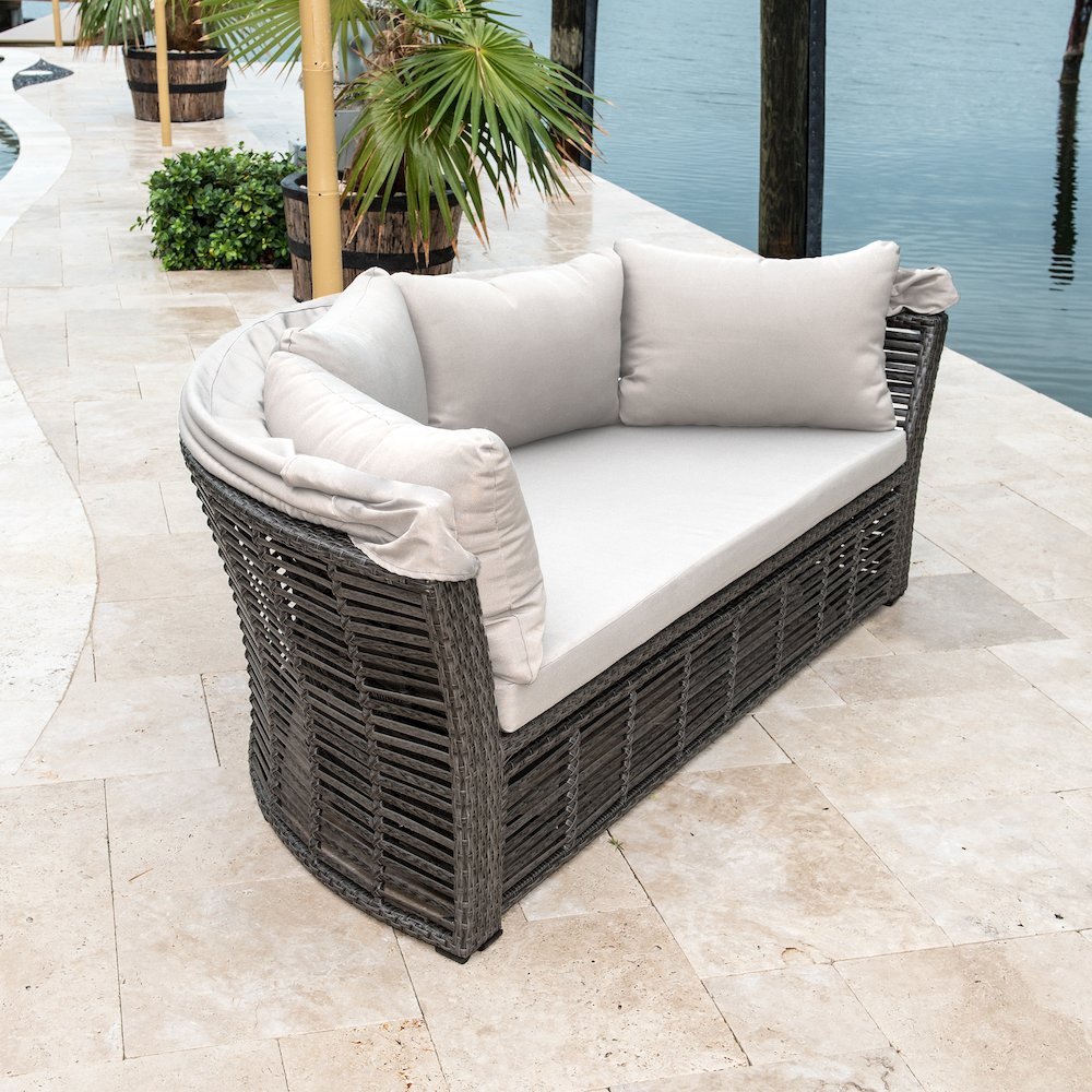 Panama Jack Graphite Canopy Daybed with Cushions. Picture 3