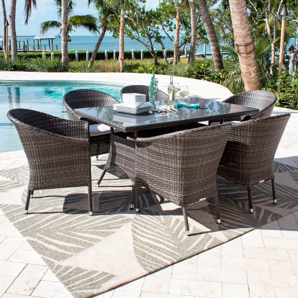 Ultra Stackable Woven Armchair with Cushion. Picture 3