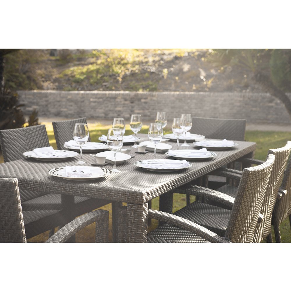 Soho 9-Piece Rectangular Dining Arm Chair Set with Cushions. Picture 2